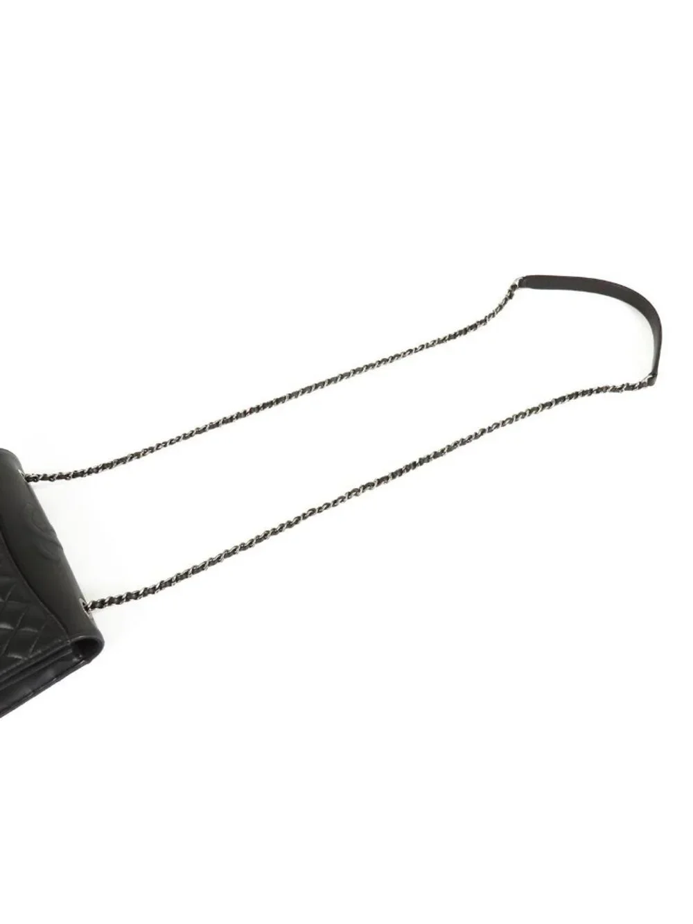 Chanel Quilted Full Flap Chain Black Silver Leather Shoulder Bag